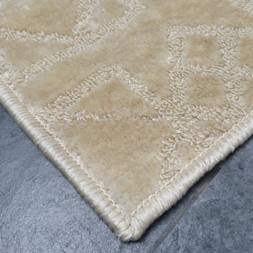 Набір килимків для ванної кімнати 2шт 50*80см+40*50см U-виріз Ромб Smile бежевий поліпропілен Дариана Житомир - изображение 5