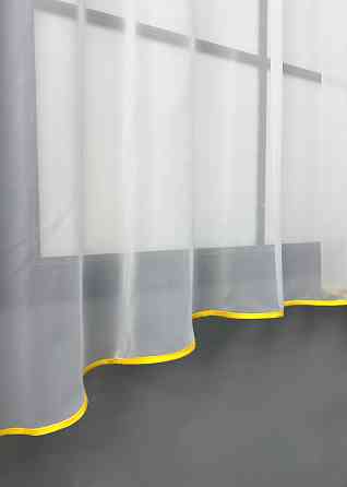 Кухонный тюль арка с ламбрекеном VR-Textil № 025к желтый с белым 280х170 см (52-1218) Киев