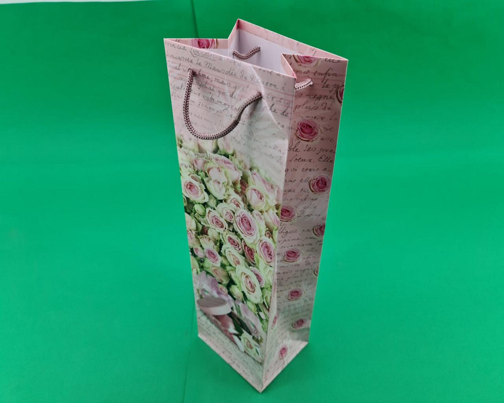 Пакет бумажный подарочный под бутылку  12/9/36(артBUT-79) (12 шт) Харьков - изображение 1