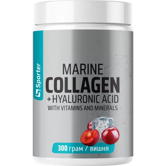 Морской коллаген Sporter Marine Collagen 300 г, вишня Луцк - изображение 1