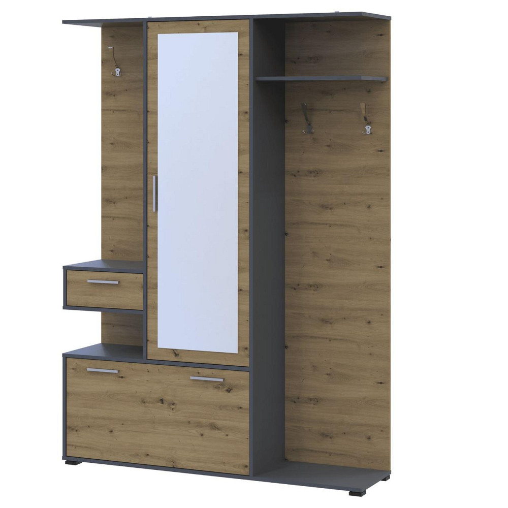 Прихожая Doros Финч 145х37х202 см Графит/Дуб артизан (DRS-011338) Львов - изображение 2