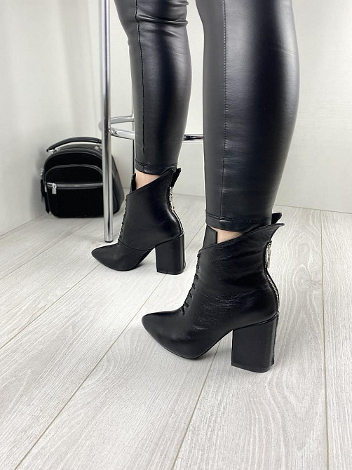 Жіночі черевики TWO STEPS чорні натуральна шкіра каблук 9.5см 37р. (2738) Коломия - фото 8