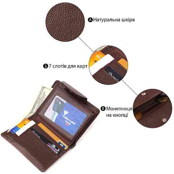 Женский вертикальный кошелек из натуральной кожи CANPELLINI 21679 Коричневый Киев