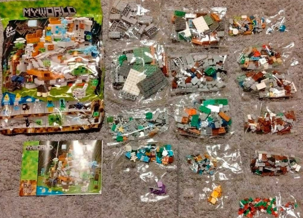 Огромный Лего Майнкрафт Горная пещера, 1000 деталей. Киев - изображение 1