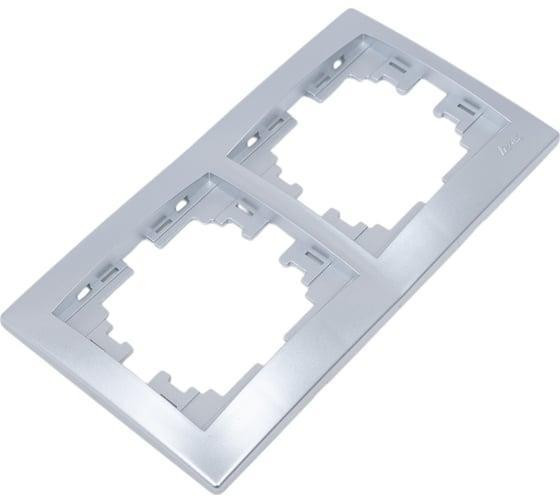 MIRA Рамка 2-а горизонтальна метал сірий зі вставкою Lezard Харків - фото 2