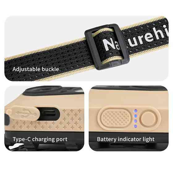 Ліхтар налобний Naturehike CNK2450ZM015, пісочний Киев