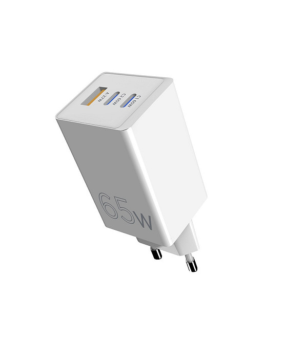 Мережевий зарядний пристрій Sigma mobile X-power 65 W GaN, PD, QC (2xUSB-C + 1xUSB-A) White (PS65-01) ( 24216 ) Харьков - изображение 13