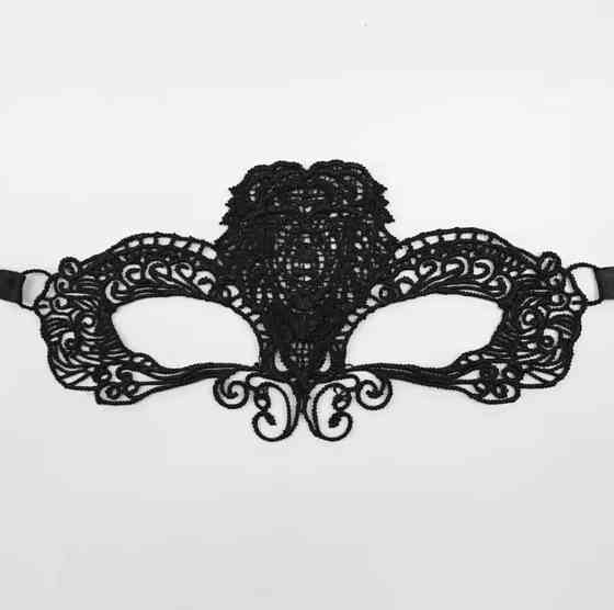 Маска маскарадная кружевная унисекс one size черный Киев