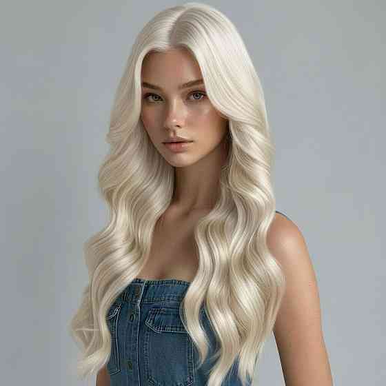 Парик волнистый длинный 70 см из искусственных волос женский Блондин Винница