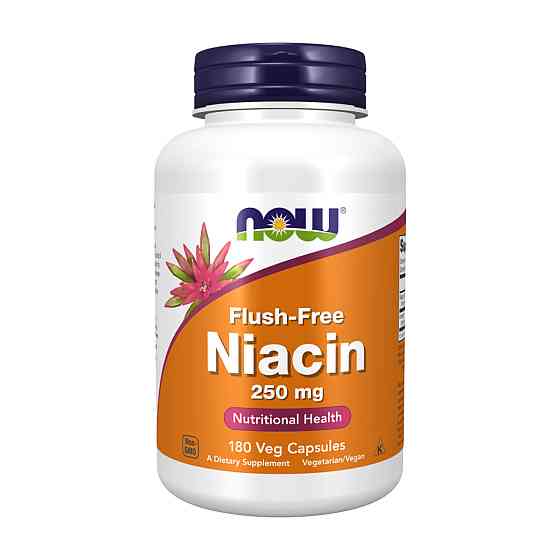 Ніаци (вітамін В3) NOW Flush-Free Niacin 250mg 180 капс Київ