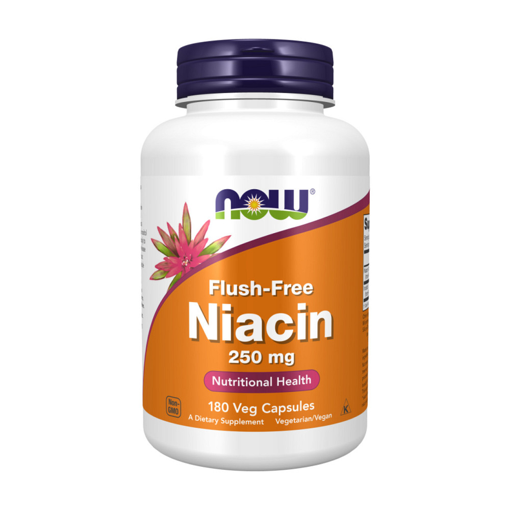 Ніаци (вітамін В3) NOW Flush-Free Niacin 250mg 180 капс Київ - фото 1