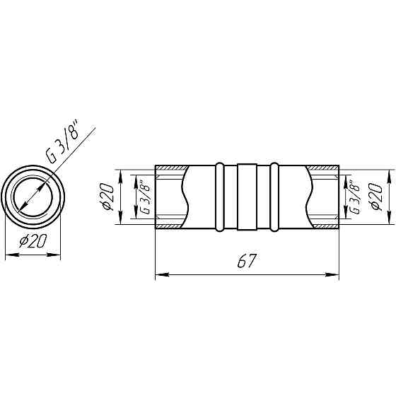 Муфта проміжна прес APE ITALY AP 103 20х20 Киев
