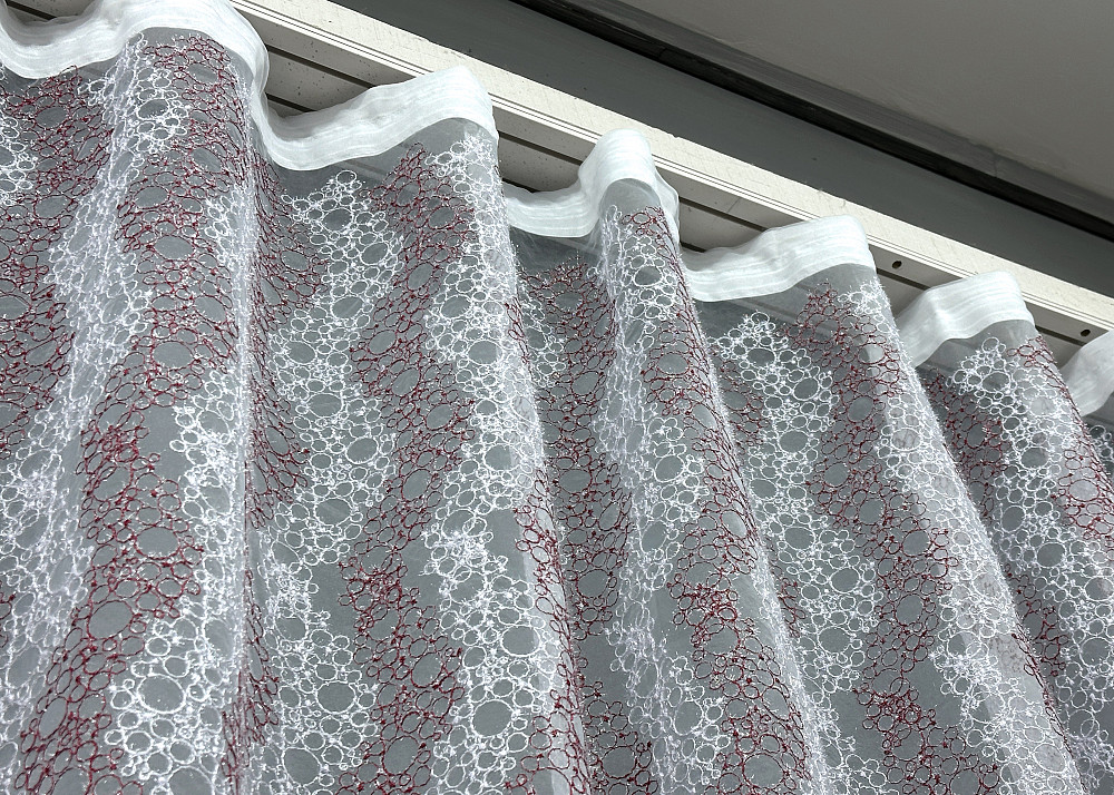 Тюль VR-Textil 1687т Органза з вишивкою Бордовий з білим 300х270 см (42-0724) Київ - фото 8