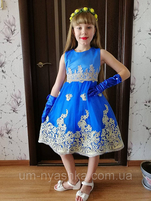 Нарядное детское и подростковое платье с золотой вышивкой на рост 116-146 Кривой Рог - изображение 5