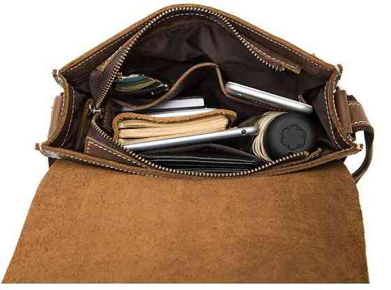 Сумка чоловіча вертикальна Vintage 14660 Коричнева Київ