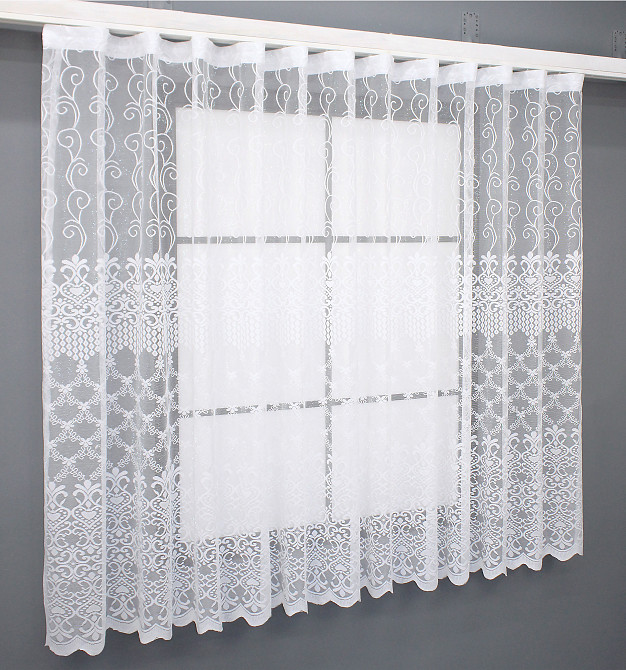 Тюль жаккард VR-Textil № 1322т Арка на кухню цвет белый 500х150 см (53-0051) Киев - изображение 1