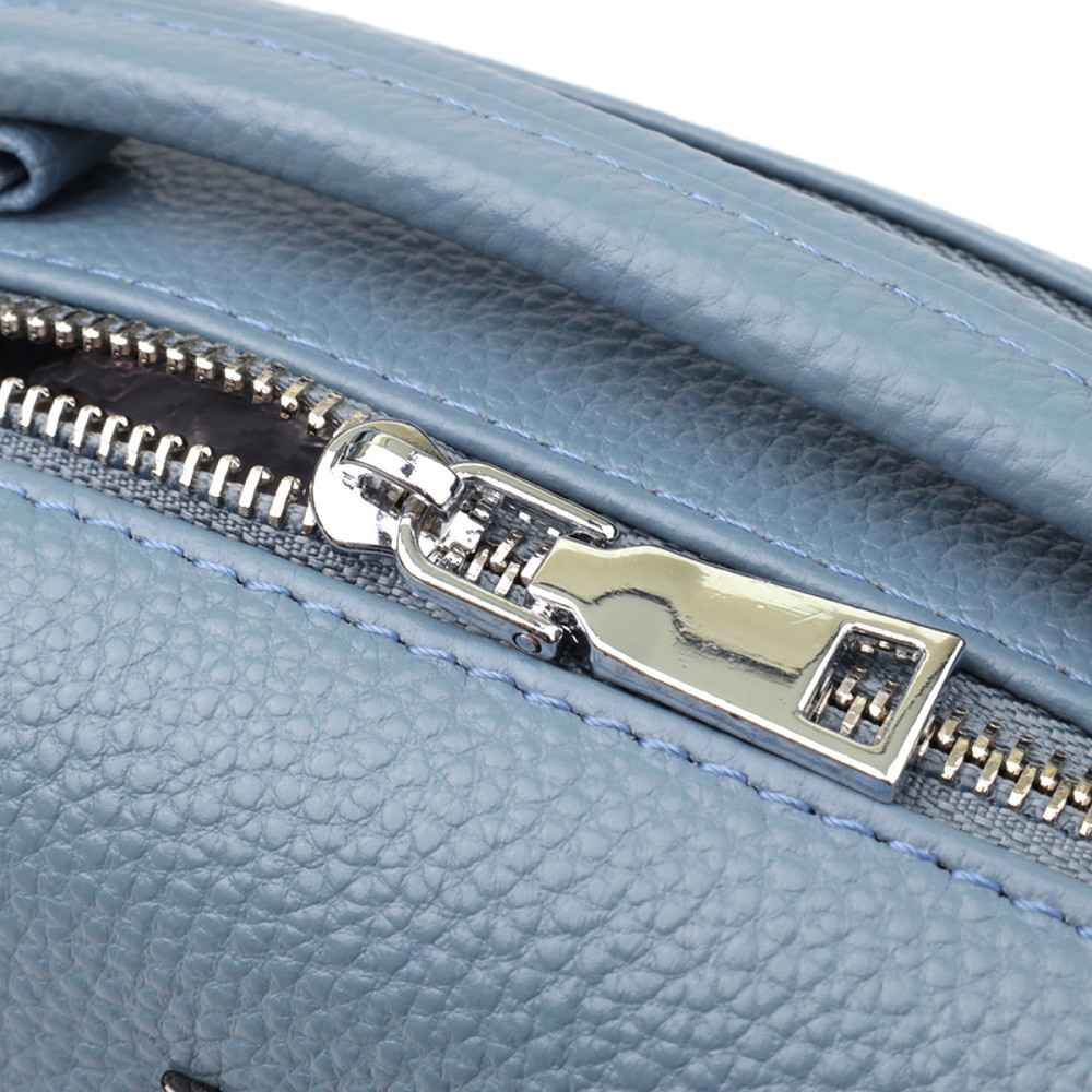 Сумка жіноча з двома секціями з натуральної шкіри Vintage 22920 Блакитний Київ - фото 5