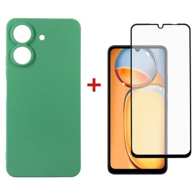 Чехол для мобильного телефона Dengos Kit for Xiaomi Redmi 13C case + glass (Mint) (DG-KM-63) Винница - изображение 1