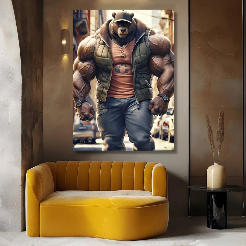Картина Холсті в спортзал  Ведмідь KLM_5 70х100 см Київ - фото 4