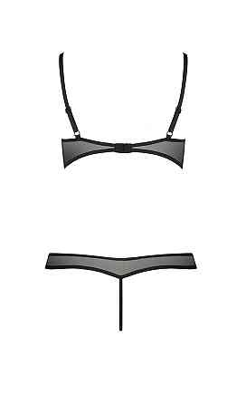 Комплект білизни з відкритим доступом HEIDI SET WITH OPEN BRA black S/M - Passion Sex Aura Київ