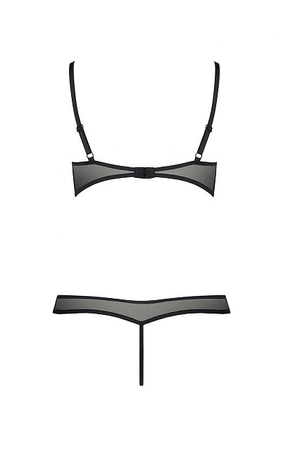Комплект белья с открытым доступом HEIDI SET WITH OPEN BRA black S/M - Passion Sex Aura Киев - изображение 4
