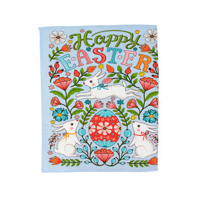 Полотенце Руно Набор вафельных Пасхальные Зайчики с писанкой голубой 45х60 см 3 шт (710Т_ Великодні Зайчики з писанкою блакитний) Винница - изображение 2