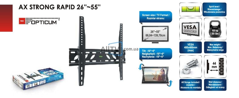 Кронштейн для телевизора AX Strong Rapid 26-55 Винница - изображение 3