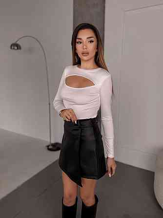 Жіночий стильний базовий теплий лонгслів із мікродайвінгу. Білий, 50/52 Одеса