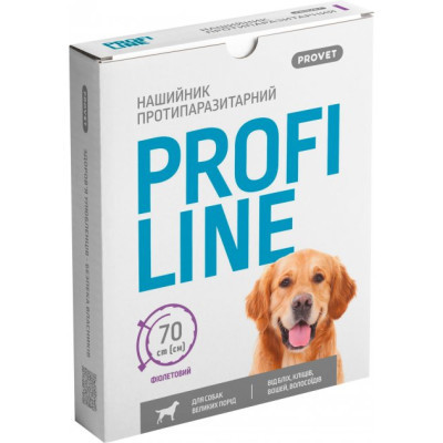 Ошейник для животных ProVET Profiline для больших пород (инсектоакарицид) 70 см фиолетовый (4823082430987) Винница - изображение 1