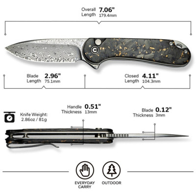 Нож Civivi Elementum II Shredded Carbon (C18062P-10) Винница - изображение 2