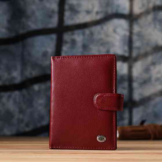 Стильная обложка на документы для женщин из натуральной кожи ST Leather 23117 Бордовый Киев