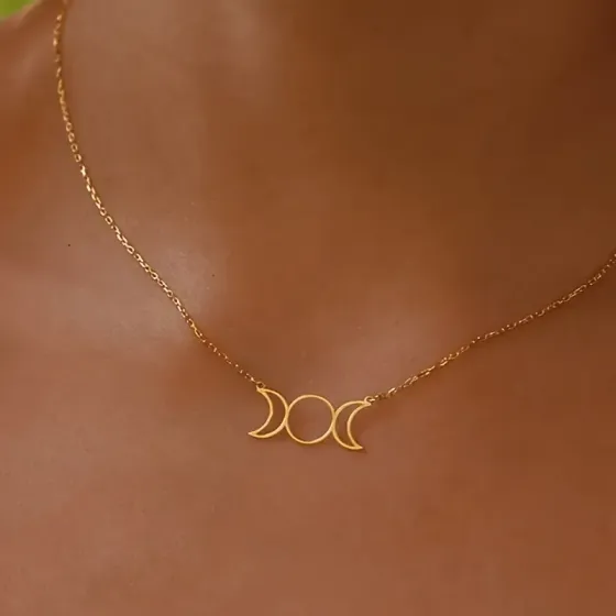 Намисто з підвіскою “Три Місяці” – золотистий колір Київ