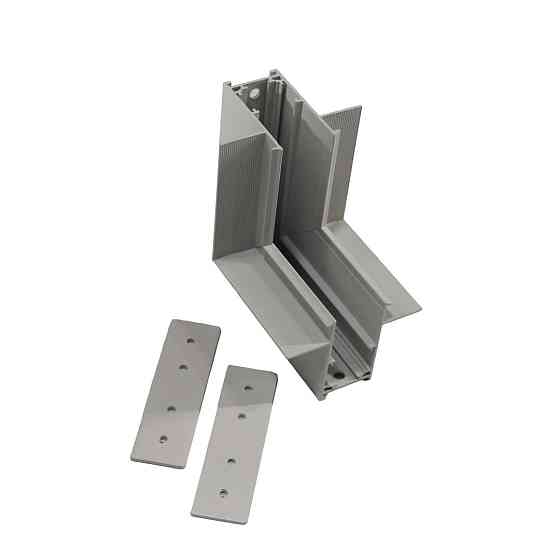 Кут трекової магнітної рейки врізний  вертикальний білий Дніпро