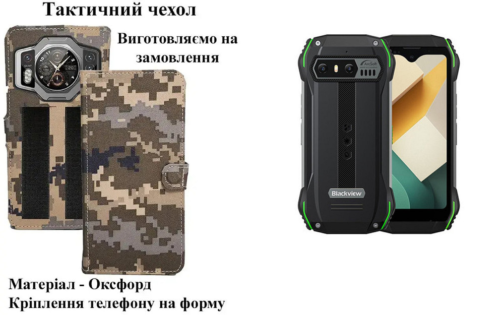Тактический чехол для Blackview BV9800, BV9800 Pro, крепится к снаряжению на липучке Киев - изображение 1