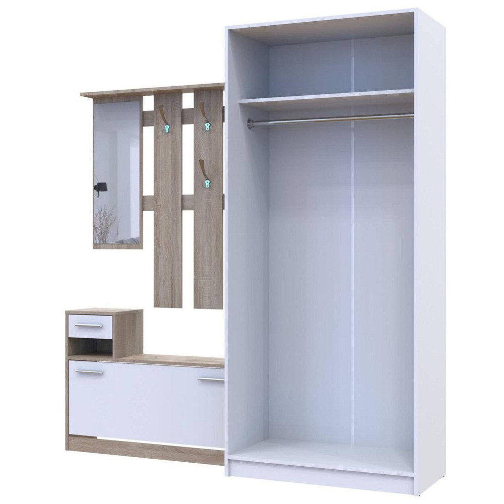 Прихожая Doros Alice и шкаф Promo Белый/Дуб сонома (DRS-011386) Днепр - изображение 4