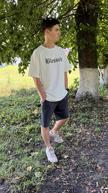 Літній костюм оversize unisex - BLESSED (шорти + футболка) Чернівці - фото 2