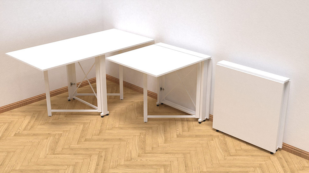 Стіл-книга трансформер Оріон 2 Ferrum-decor 750x1520x730 Білий метал ДСП Біле 16 мм (FRD-104590) Дніпро - фото 7