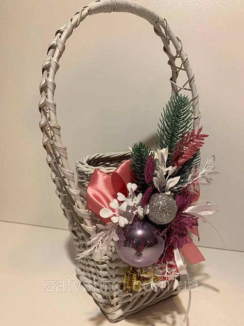 Корзина плетеная  под литровую банку белая Киев - изображение 1