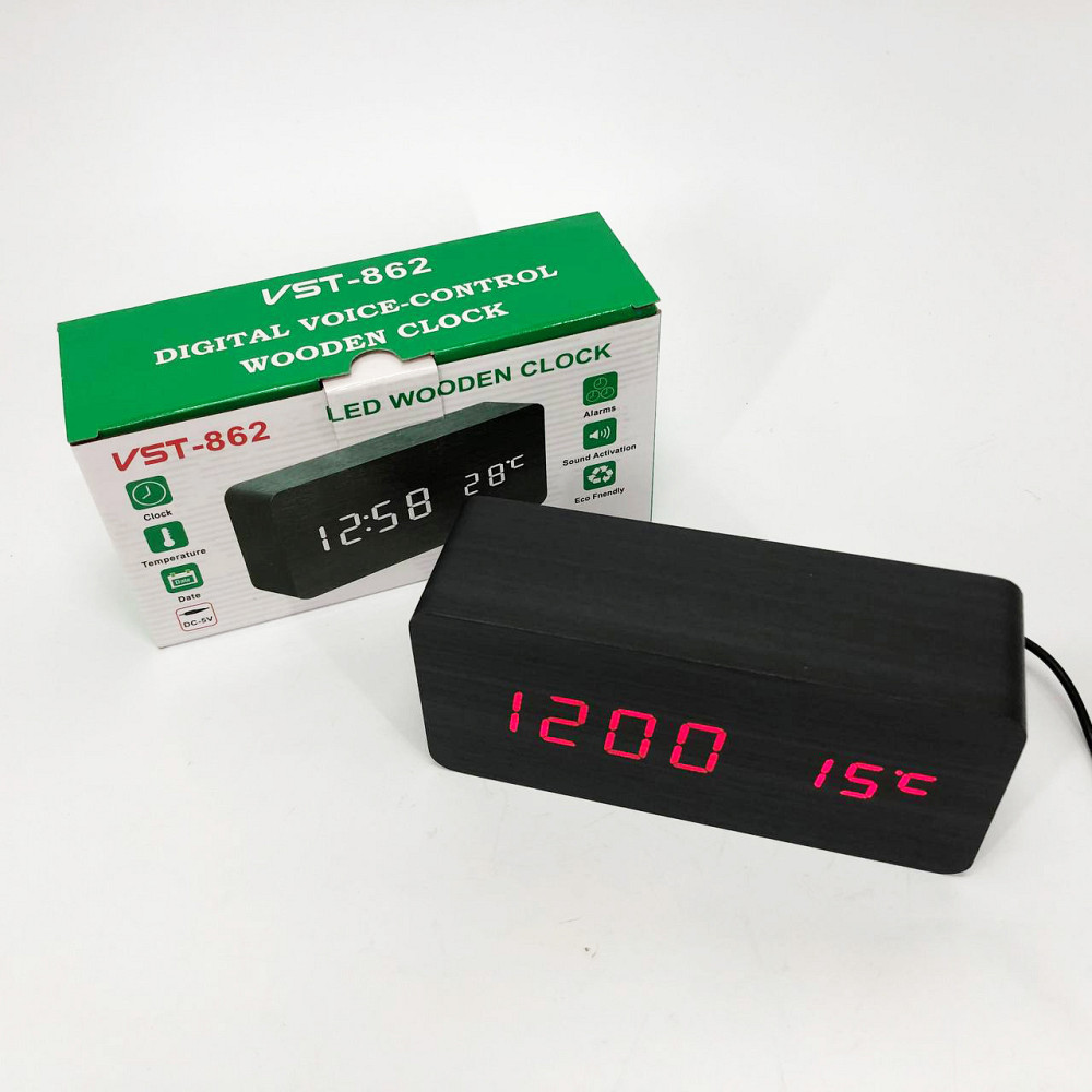 Настільний годинник LED на батарейках VST-862, Годинник електронний з яскравими цифрами настільний OD-55 Львів - фото 8