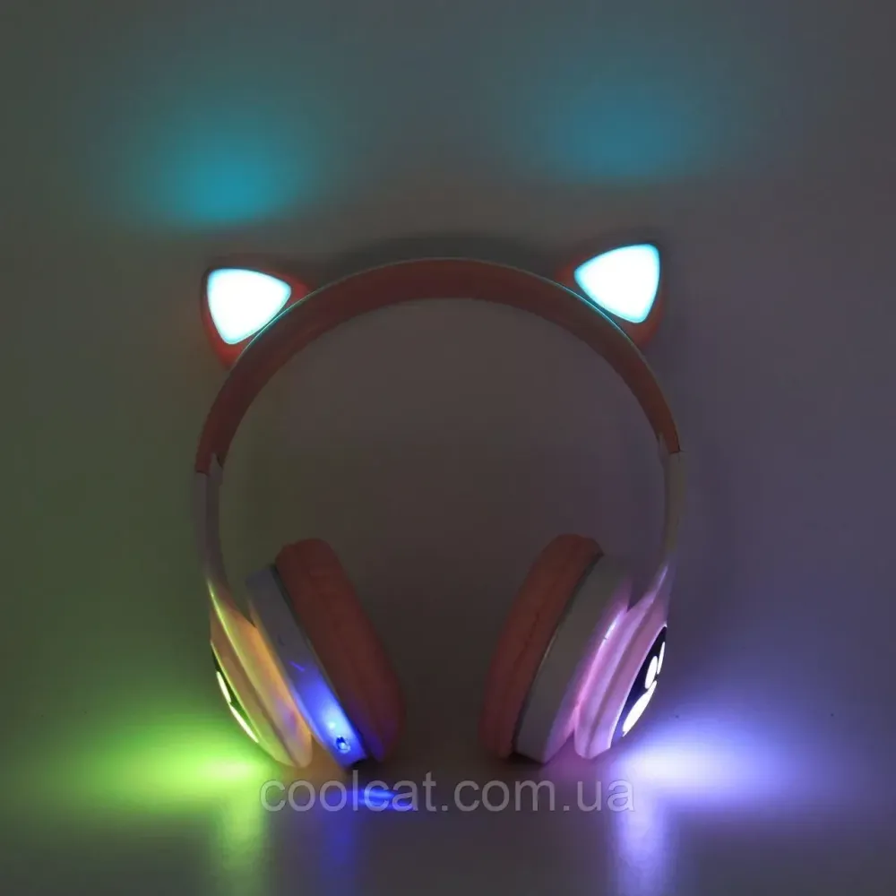 Бездротові навушники з котячими вушками, VZV-23M, Рожеві / Дитячі Bluetooth навушники з мікрофоном Київ - фото 7