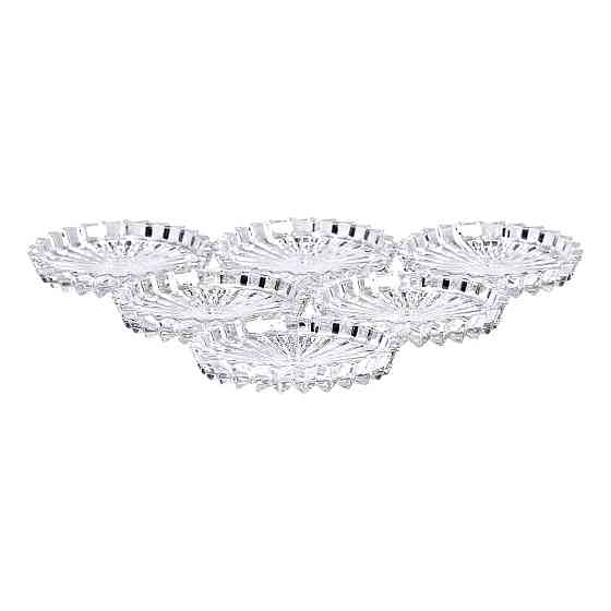 Yiwu Набір із 6 тарілок для подачі по 12 см скляні прозорі круглі HP-YH-31 Київ