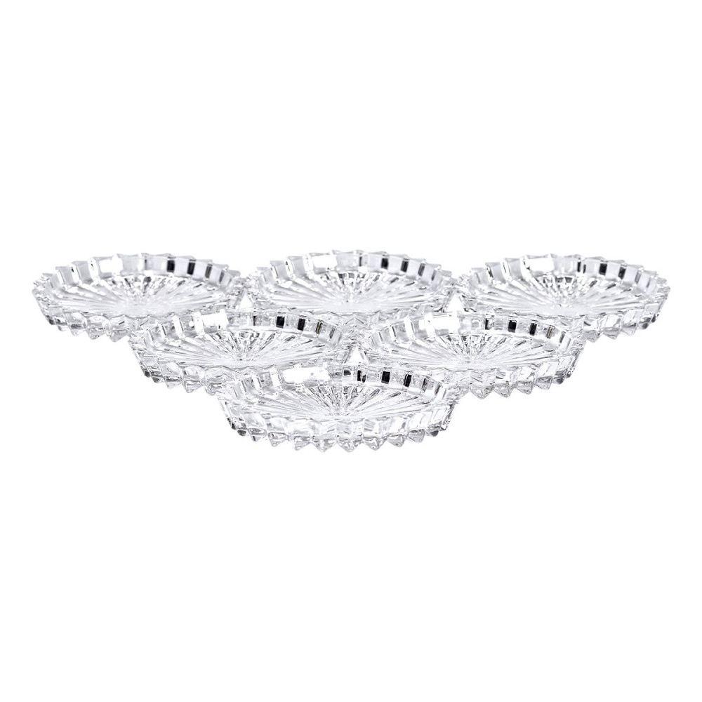 Yiwu Набір із 6 тарілок для подачі по 12 см скляні прозорі круглі HP-YH-31 Київ - фото 6