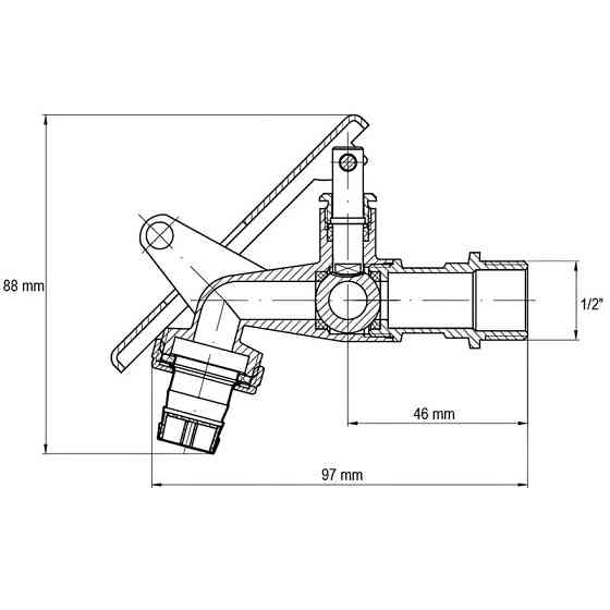 Кран поливу з вухом під замок Koer KR.249 - 1/2" (KR3072) Київ