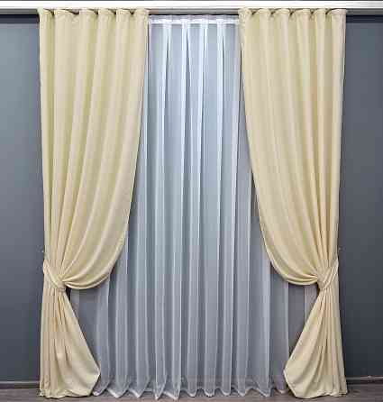 Комплект готових штор VR-Textil Софт № 1741ш Кремовий 150х280 см 2шт (33-0808) Київ
