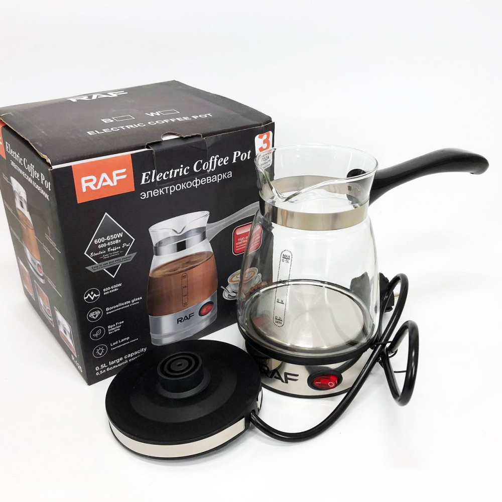 Турки для кофе RAF R.125 500мл 600 Вт, Турка с автоотключением, Турка бытовая электрическая HX-92 Львов - изображение 9