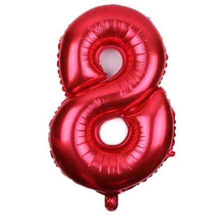 Шарик цифра 8 фольгированная 32 дюйма красный Киев