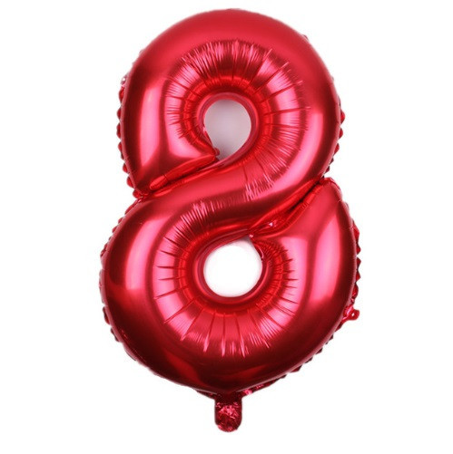 Шарик цифра 8 фольгированная 32 дюйма красный Киев - изображение 1