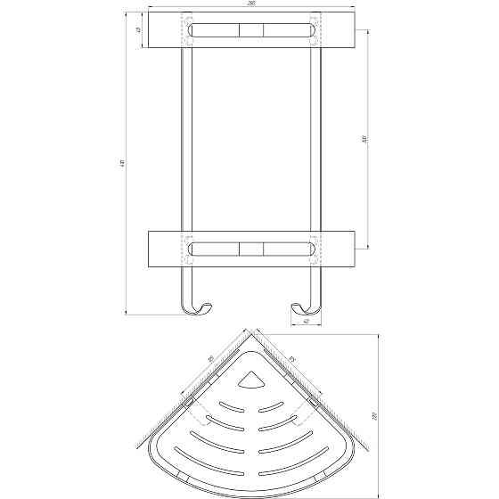Полка подвійна кутова Globus Lux BQ9422 Киев