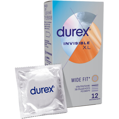 Презервативи Durex Invisible XL ультратонкі збільшеного розміру (ширші) 12 шт. (5052197057119) Вінниця - фото 1