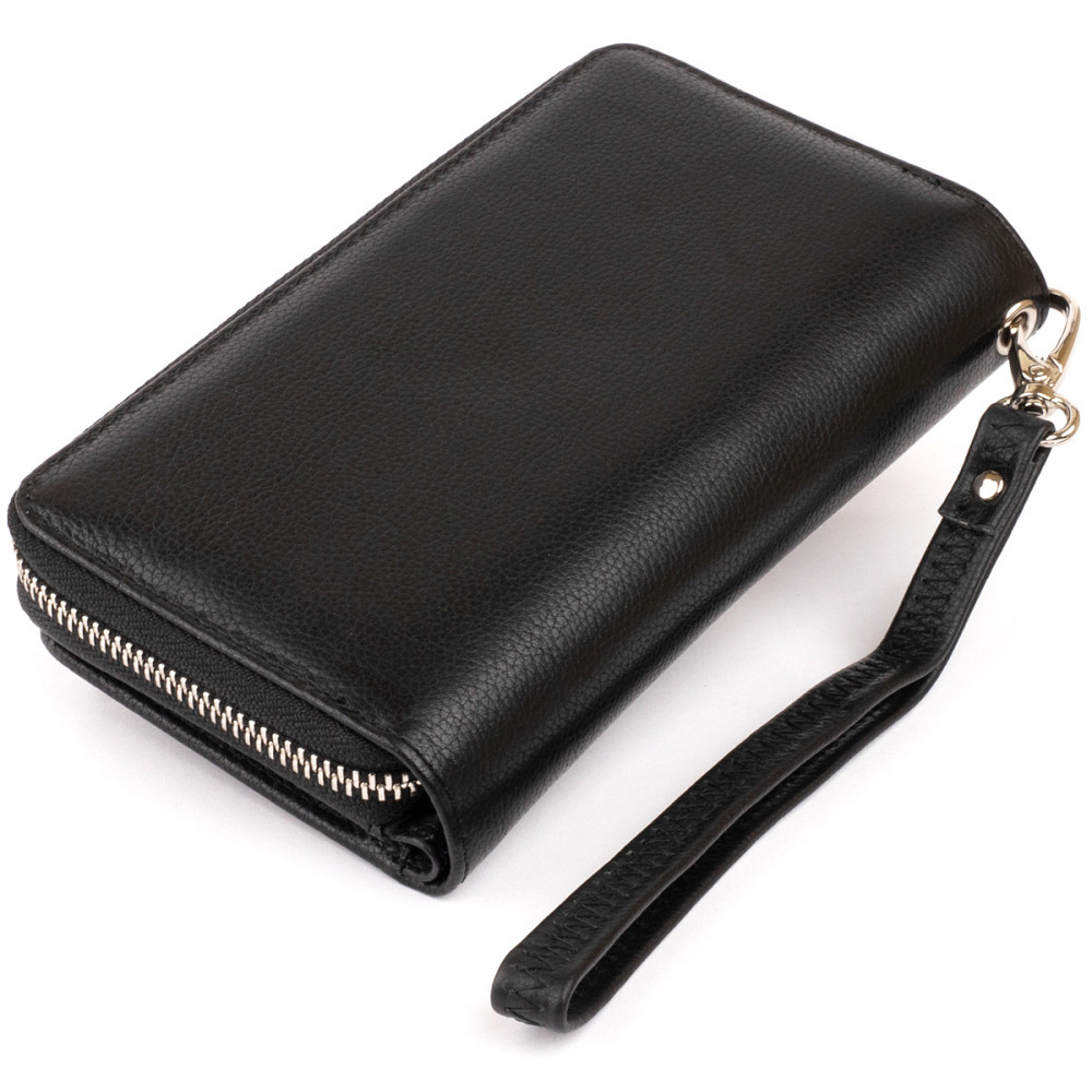 Шкіряний гаманець на клямці чорний (ST Leather) Київ - фото 20
